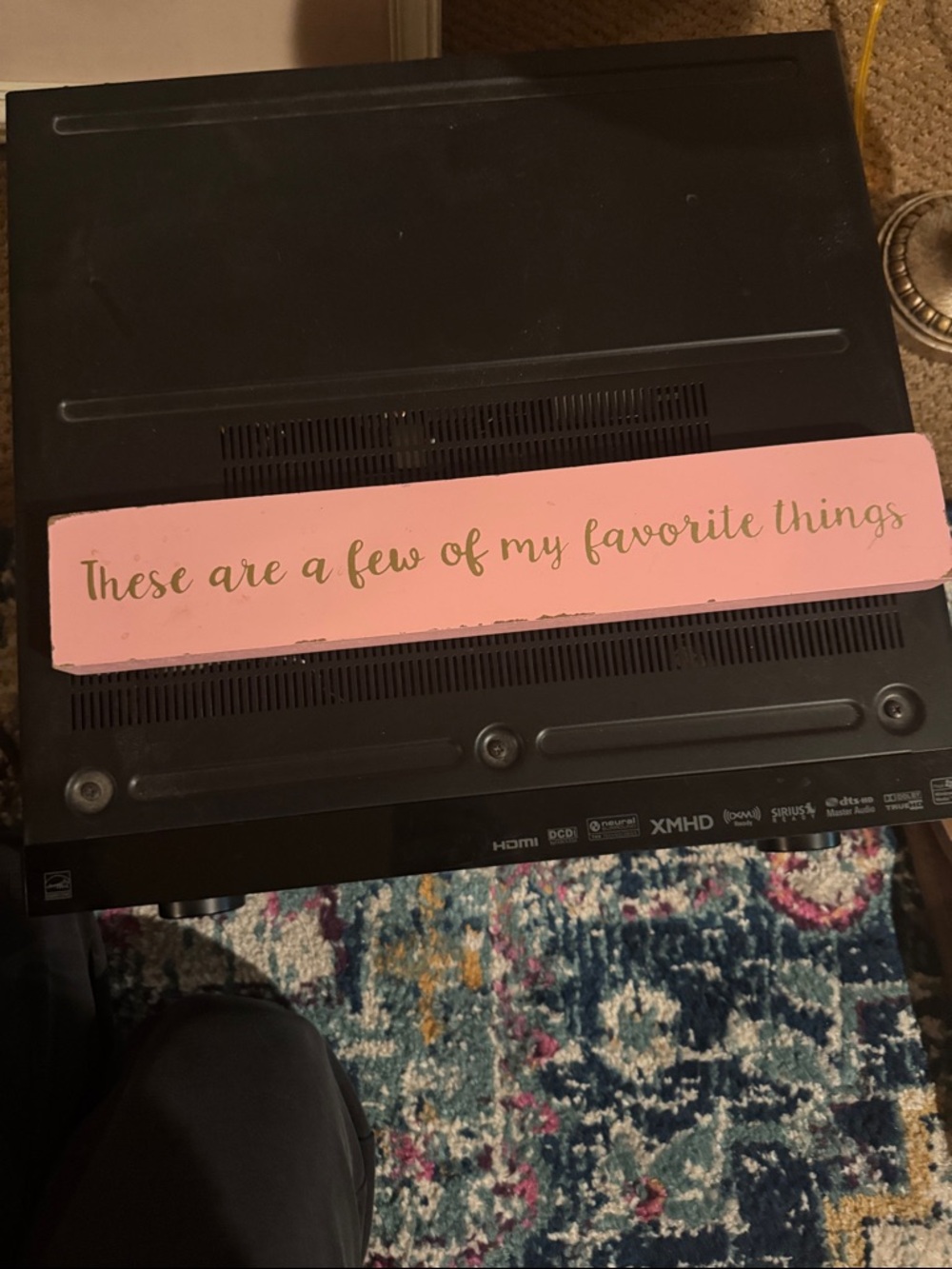 Pink Wooden Sign "These are a few of my favorite things"